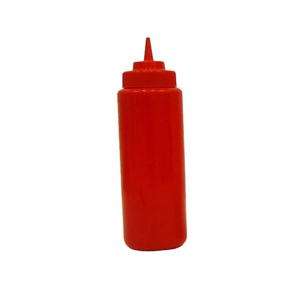 Winco 16 oz Red Wide-Mouth Squeeze Bottle, PK6 - PSW-16R