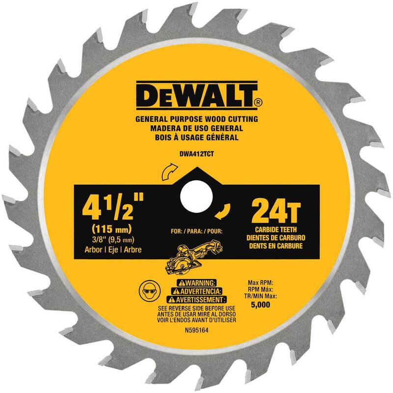 DEWALT Atomic Disco de Sierra Circular de 4-1/2 pulgadas con 24 dientes (paquete de 5) - DWA412TCTX5
