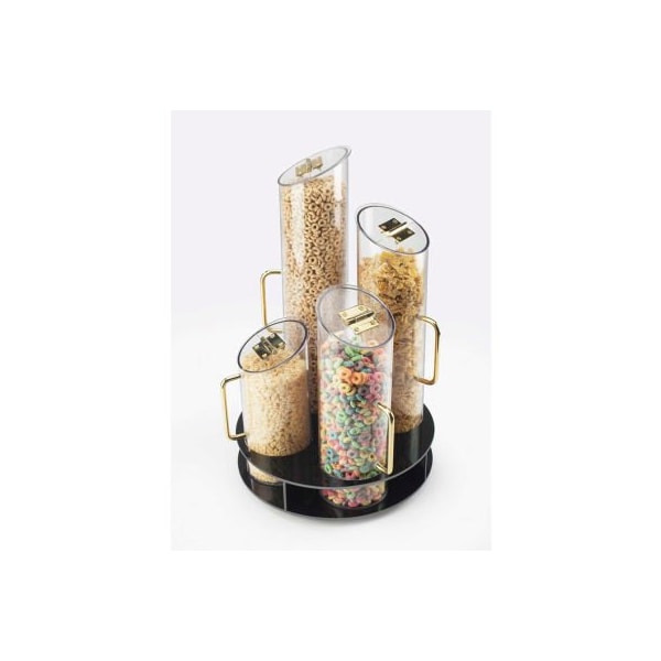 Cal Mil Plastics Cal-Mil 723 Turntable Cereal Dispenser 12" Dia. x 20"H With Black ABS Base - 723