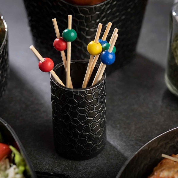 Tablecraft Sugar Tube Holder, Round, Black Finish - 10739