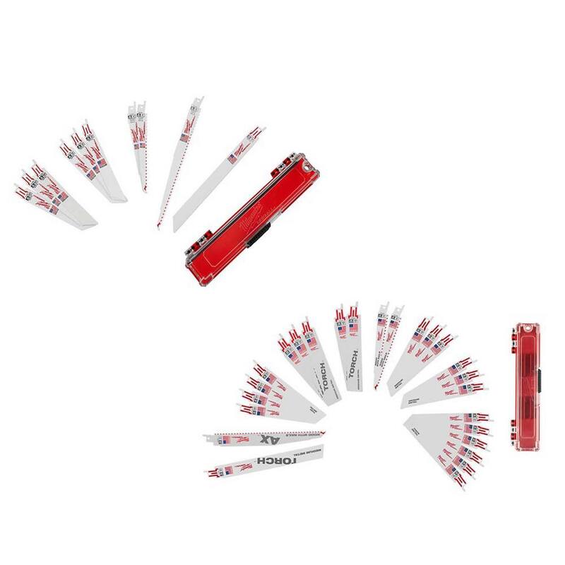 Set de hojas de sierra alternativa bimetálicas para demolición de madera y metal con clavos incrustados de Sawzall de Milwaukee (35 piezas) - 49-22-1113S-49-22-1110
