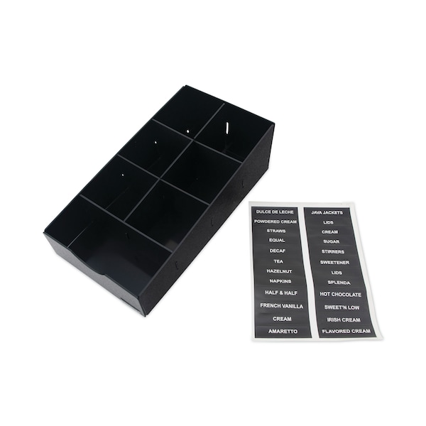 Vertiflex Commercial Grade Condiment Caddy, 8 3/4x16x5 1/4, Black - VFCC-169