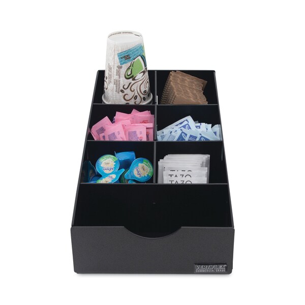Vertiflex Commercial Grade Condiment Caddy, 8 3/4x16x5 1/4, Black - VFCC-169