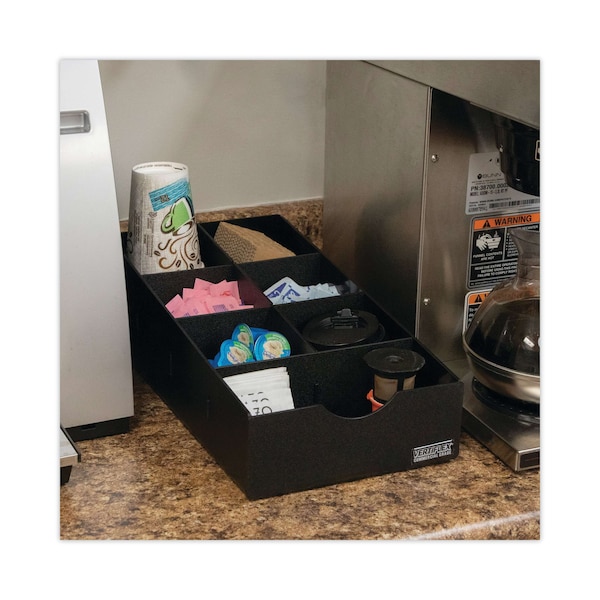Vertiflex Commercial Grade Condiment Caddy, 8 3/4x16x5 1/4, Black - VFCC-169