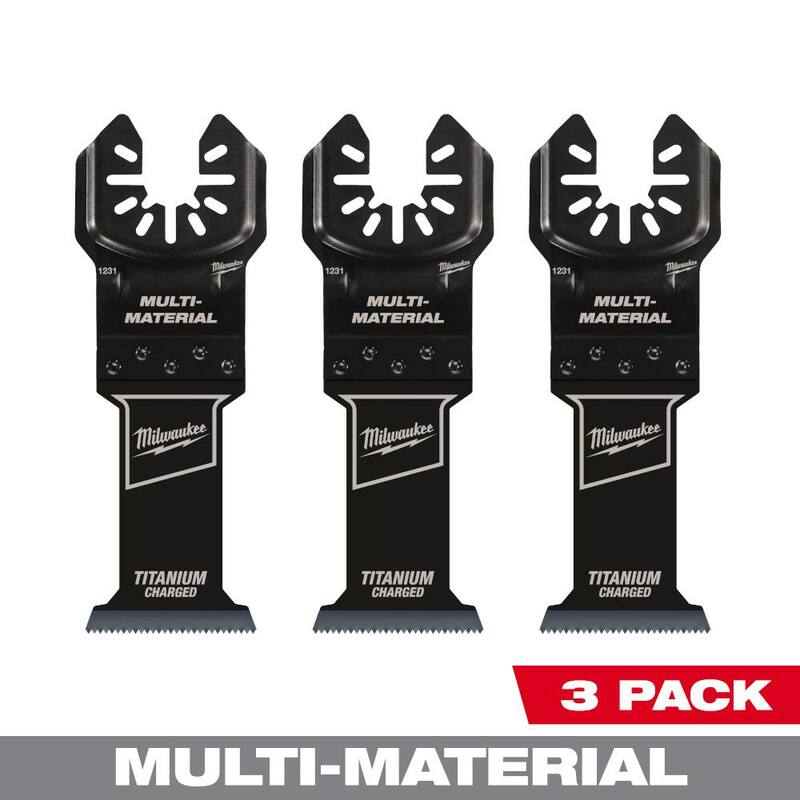 Milwaukee 1-3/8 in. Hoja oscilante multiuso de corte de madera y metal de ajuste universal de titanio bimetálica (paquete de 3) - 49-25-1233