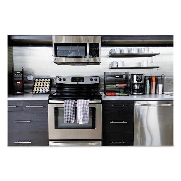 Safco Onyx Breakroom Organizers, 7 Comp, 16 x8 1/2x5 1/4, Steel Mesh, Black - 3291BL