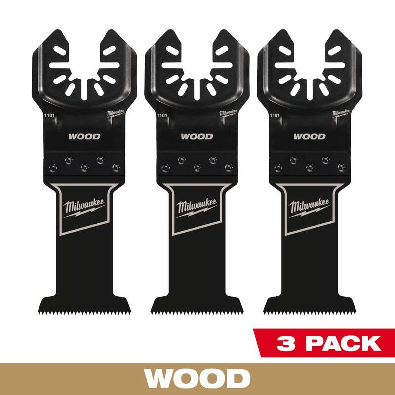 Milwaukee 1-3/8 pulgadas Hoja Oscilante para Multiherramienta de Corte de Madera de Ajuste Universal de Acero al Carbono de Alta Calidad (paquete de 3) - 49-25-1103.