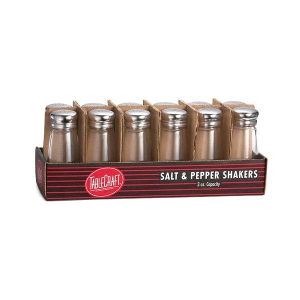 Tablecraft 3 oz Salt and Pepper Shaker with Mushroom Top, PK12 - C132-12