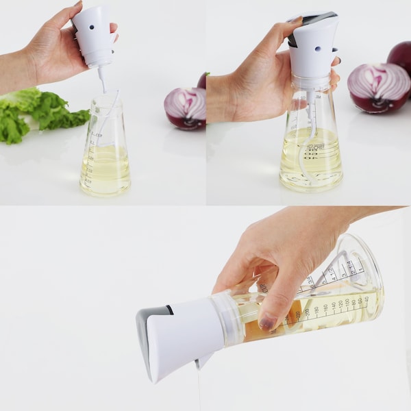 Commercial Chef Mixer Bottle 9 OZ Condiment, Salad Dressing Bottle With Push Button Mixer - CH1569