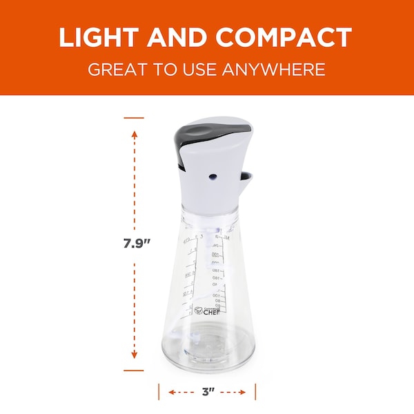 Commercial Chef Mixer Bottle 9 OZ Condiment, Salad Dressing Bottle With Push Button Mixer - CH1569