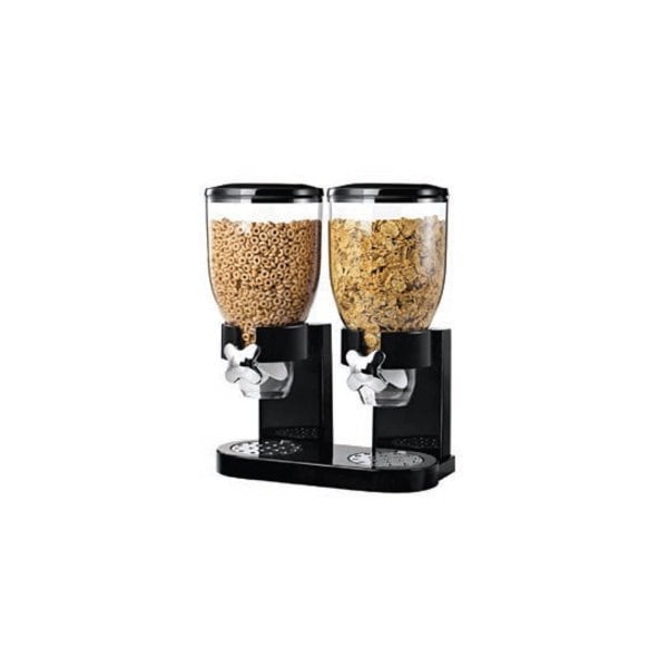Zevro By Honey-Can-Do Double Cereal/Snack Dispenser, Black/Charcoal - KCH-06121