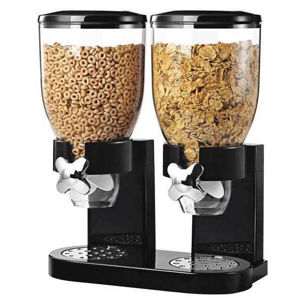 Zevro By Honey-Can-Do Double Cereal/Snack Dispenser, Black/Charcoal - KCH-06121