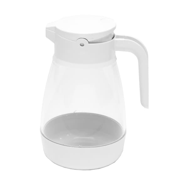 Service Ideas Syrup Dispenser, 16 oz, White/Clear - SY916WH