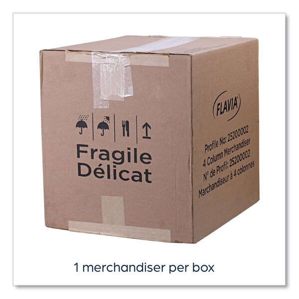 Flavia Four Column Merchandiser, 12 Compartments, 15.2 x 17.2 x 16.3, Black - 25200002