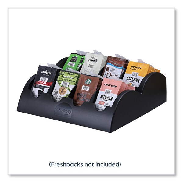 Flavia Small Merchandiser, 8 Compartments, 13.6 x 13 x 4.4, Black - 25200000