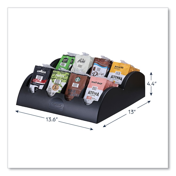 Flavia Small Merchandiser, 8 Compartments, 13.6 x 13 x 4.4, Black - 25200000