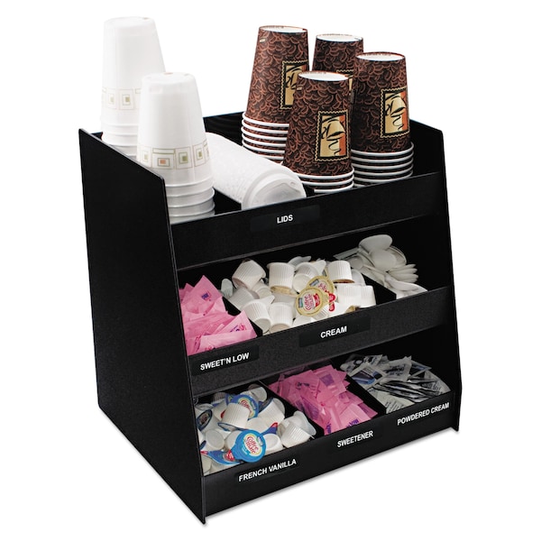 Vertiflex Commercial Grade Condiment Organizer, 14.5 x 11.75 x 15, Black - VFC-1515