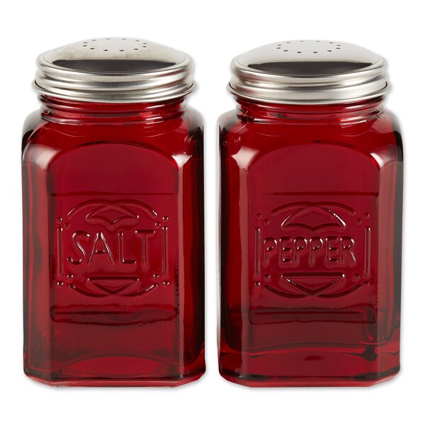 Rsvp International Retro Glass S&P Set - Red, 2PK - RET-R