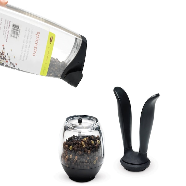 Chef N Chef'n Black/Clear Plastic Salt and Pepper Grinder Set - 101-033-001