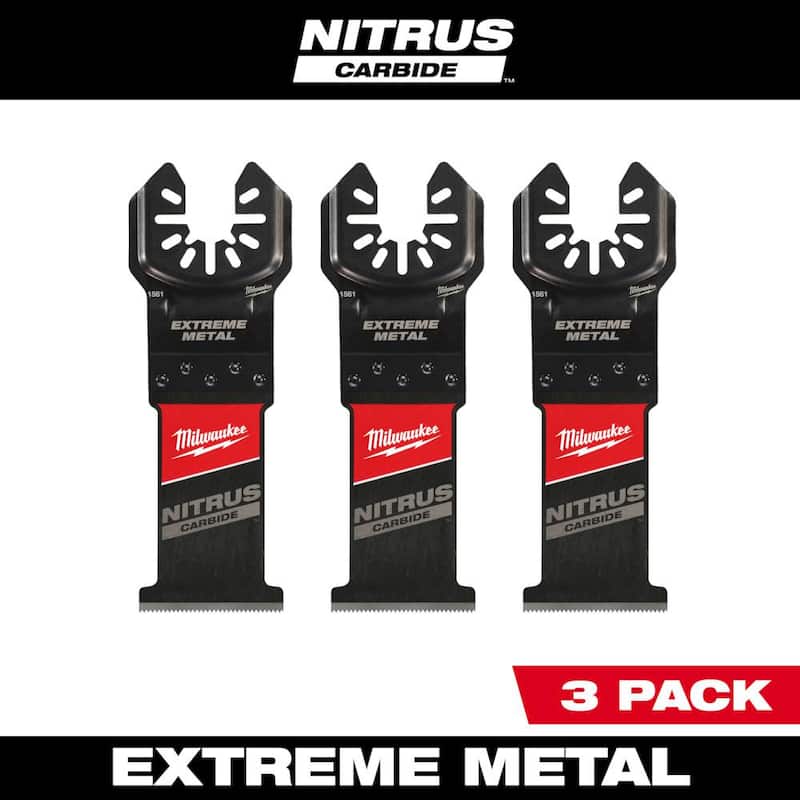 Milwaukee 1-3/8 pulgadas Nitrus Carbide Universal Fit Extreme Metal Cutting Oscillating Multi-Tool Blade (paquete de 3) - 49-25-1563