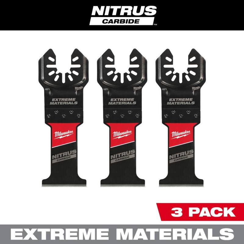 Milwaukee 1-3/8 in. Nitrus Carbide Universal Fit Extreme Materials Cutting Oscillating Multi-Tool Blade (Paquete de 3) - 49-25-1573
