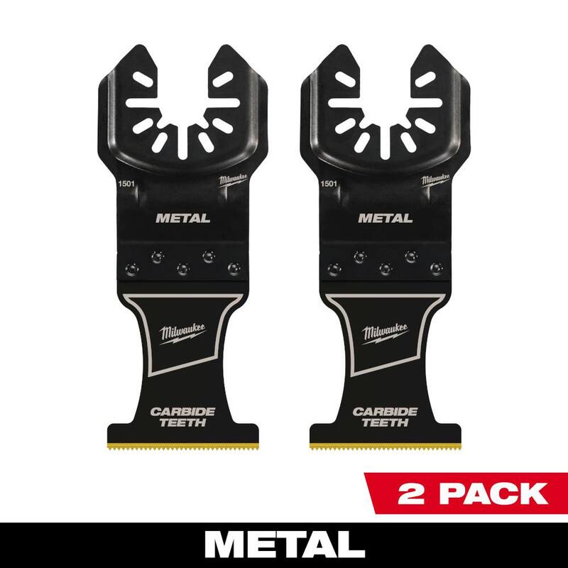 Milwaukee 1-3/8 in. Hoja oscilante de corte extremo de metal con punta de carburo de ajuste universal (paquete de 2) - 49-25-1502