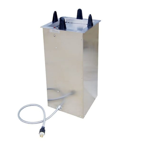Lakeside Regular Heated Drop-In Square Plate Dispenser; 11-1/2" to 12" - S6012
