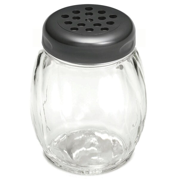 Tablecraft Swirl, Plastic, Shaker, Blck Top, 6oz, PK12 - P260BK