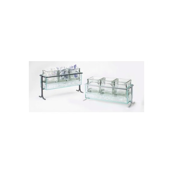 Cal Mil Plastics Cal-Mil 1806-5-39 Iron Iced Condiment Display 13-1/2"W x 5-1/2"D x 7"H Silver - 1806-5-39
