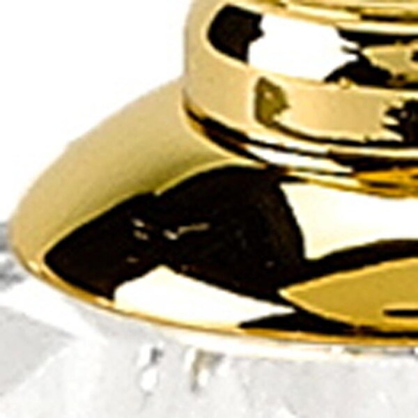 Homeroots Handcrafted Optical Crystal, Gold Rounded Salt & Pepper Shakers - 376098