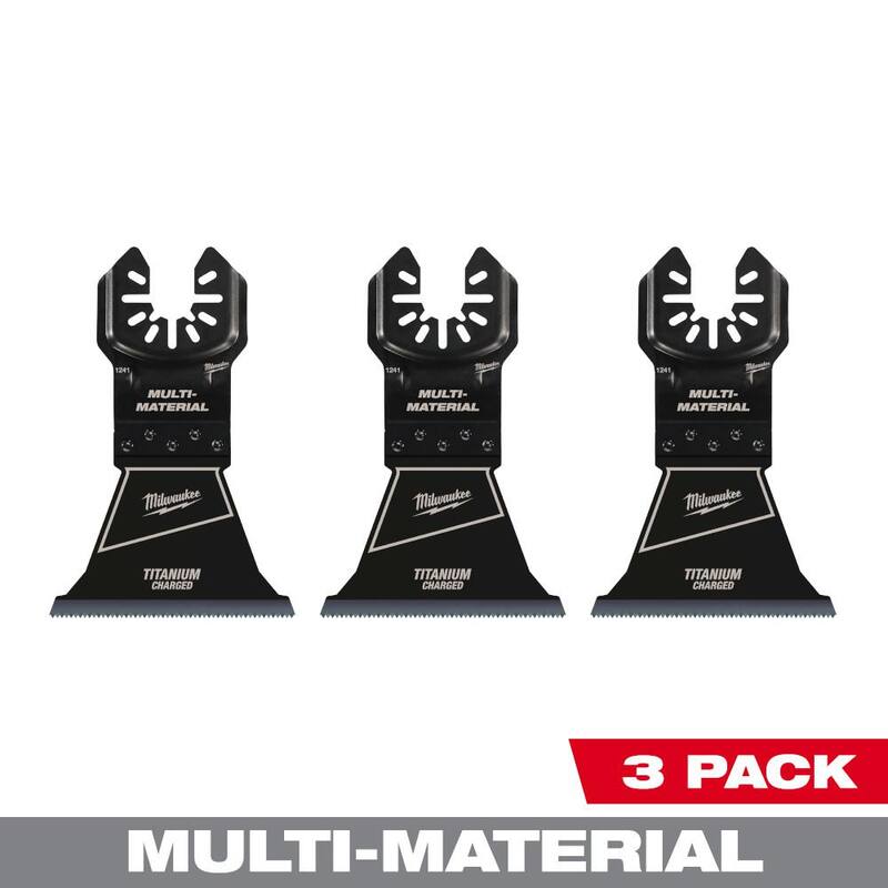 Hoja oscilante multifunción para corte de madera y metal con ajuste universal de 2-1/2 pulgadas de titanio bimetálica de Milwaukee (paquete de 3) - 49-25-1243.