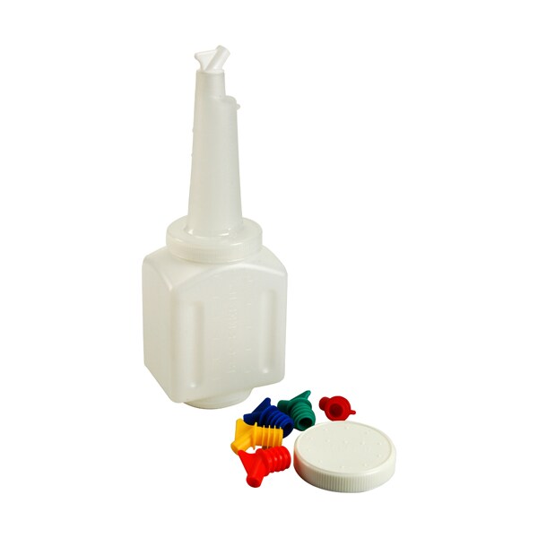 Vollrath Bottle , 48 Oz, Sq, W/Lid, Nck, Spt - 3648
