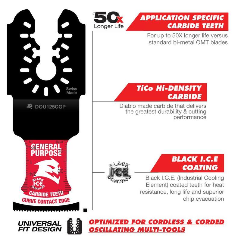 DIABLO 1-1/4 in. AMPED Demo Demon Universal Fit Carbide Teeth Oscillating Tool Blades for General Purpose Cuts - DOU125CGP3

DIABLO 1-1/4 pulgadas AMPED Demo Demon Hojas de herramienta oscilante con dientes de carburo de ajuste universal para cortes de propósito general - DOU125CGP3