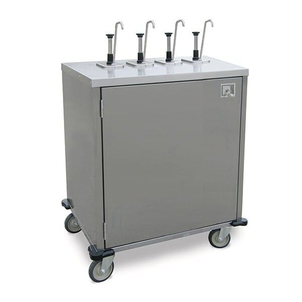 Lakeside Condiment Cart w/Flat Top-4 EZ Serv Pumps Dispense Up to 2 Products - 70221