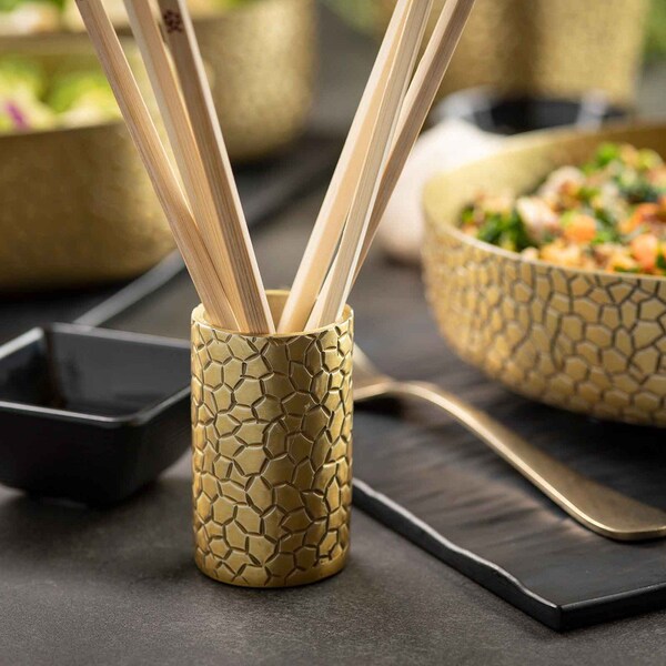 Tablecraft Sugar Tube Holder, Round, Gold Finish - 10743