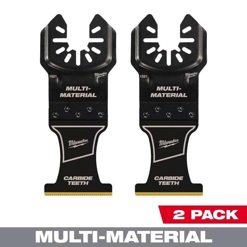 Milwaukee 1-3/8 pulgadas Carburo Ajuste Universal Hoja Oscilante para Corte Extremo de Madera y Metal en Herramienta Multiuso (Paquete de 2) - 49-25-1522