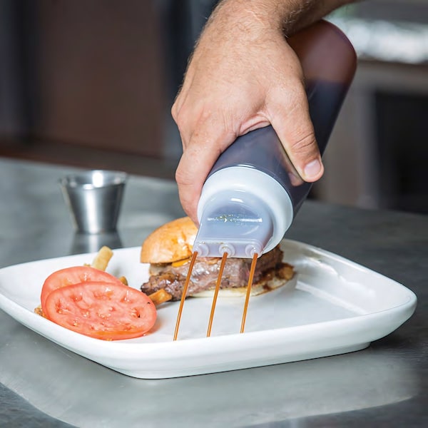 Tablecraft Dualway Wm Sqz Bottle, 63mm, 16OZ, PK12 - 11663CF