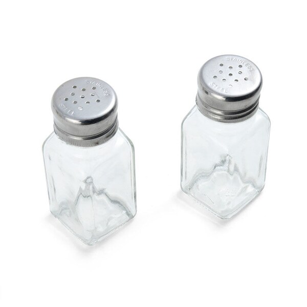 Lifetime Farberware Clear Glass/Stainless Steel Salt and Pepper Shakers - 5216093
