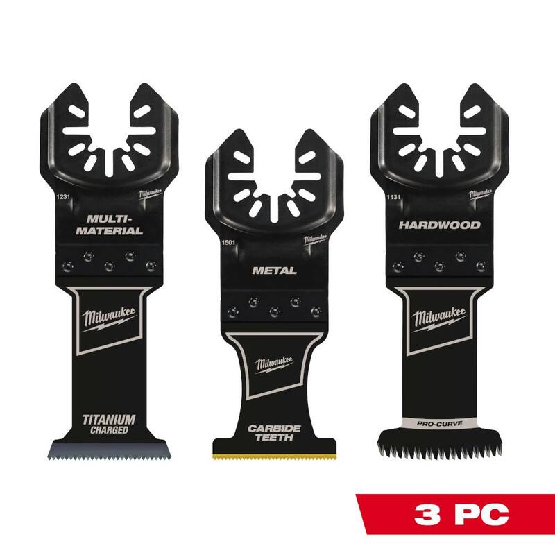 Juego de hojas para herramienta multiherramienta de corte oscilante para metal/madera de Milwaukee (3 piezas) - 49-10-9001