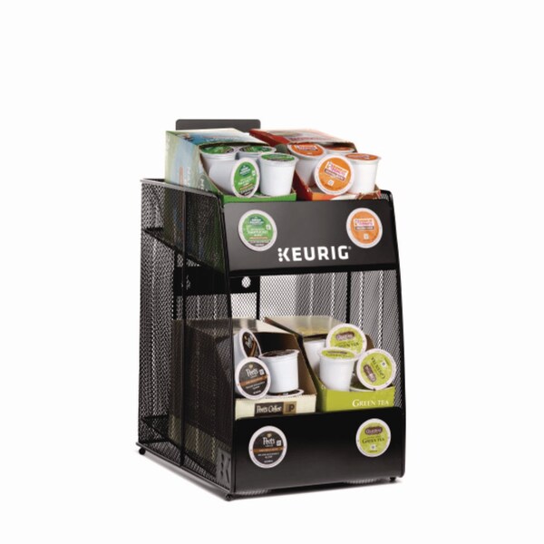Keurig K-Cup Pod Wire Mesh Display Rack 4-Sleeve, 11 x 14 x 15.4, Black - 7582