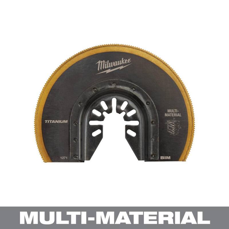 Milwaukee 3-1/2 pulgadas Hoja Oscilante Multiherramienta de Titanio Segmentada Bi-Metal Universal Fit (paquete de 1) - 49-25-1271
