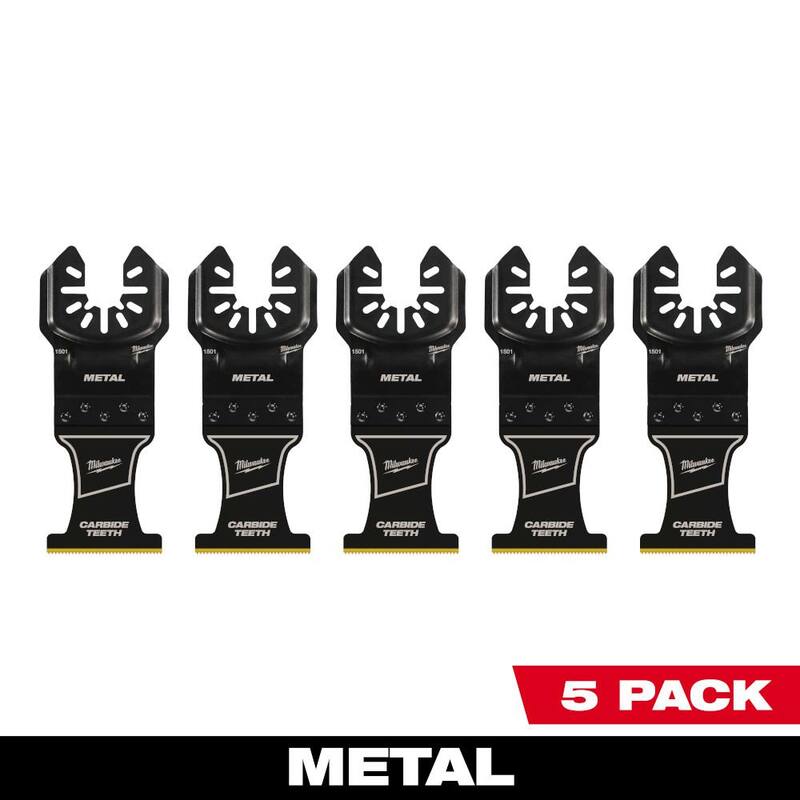 Milwaukee 1-3/8 pulg. Cuchilla oscilante para corte extremo de metal con ajuste universal de carburo (paquete de 5) - 49-25-1506