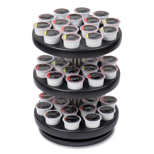 Mind Reader Anchor Collection 3-Tier Single Serve Pod Carousel Countertop Organizer, 9.5 x 9.5 x 11.75, Black - PODSUS45-BLK