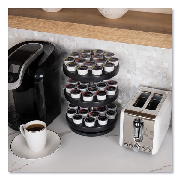 Mind Reader Anchor Collection 3-Tier Single Serve Pod Carousel Countertop Organizer, 9.5 x 9.5 x 11.75, Black - PODSUS45-BLK