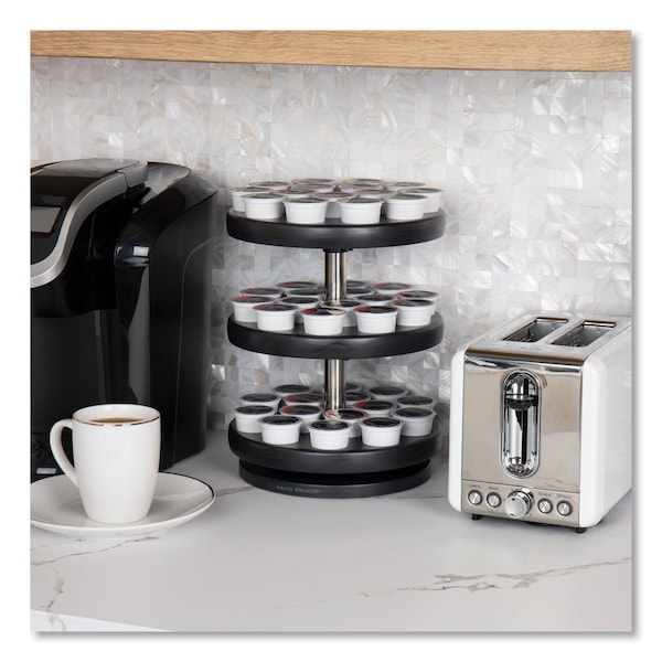 Mind Reader Anchor Collection 3-Tier Single Serve Pod Carousel Countertop Organizer, 9.5 x 9.5 x 11.75, Black - PODSUS45-BLK