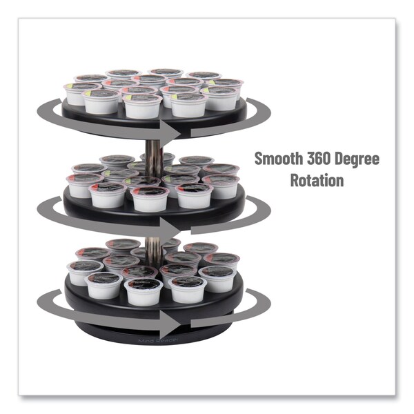 Mind Reader Anchor Collection 3-Tier Single Serve Pod Carousel Countertop Organizer, 9.5 x 9.5 x 11.75, Black - PODSUS45-BLK