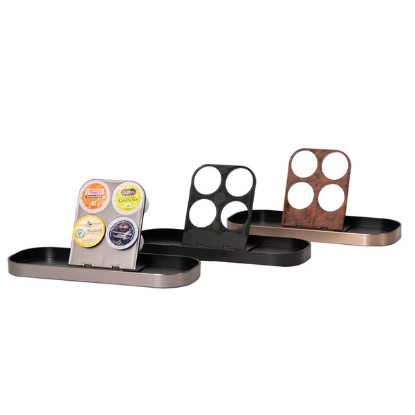 Hapco-Elmar KCH200BLK-Finishing Touches 4 Pod Holder and Amenity Tray, Black, PK 6 - KCH200BLK