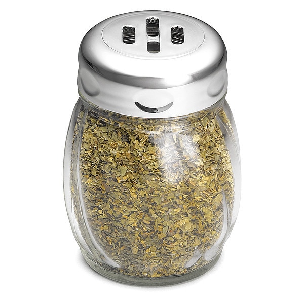 Tablecraft Swirl Glass Shaker, Chrm Plated, 6 OZ, PK12 - 260SLCH