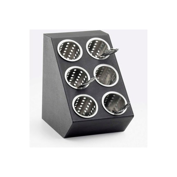 Cal Mil Plastics Cal-Mil 2049 Classic Flatware Condiment Dispenser 6 Cylinder Display 11-1/2"W x 15-3/4"D x 15-3/4"H - 2049