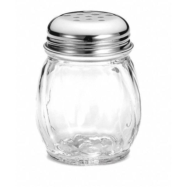 Tablecraft Swirl Glass Shaker, Chrome Pltd, 6 OZ, PK12 - 260CH